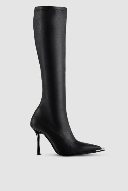 Stretch-Stiefel mit Absätzen, Schwarz, Patrizia Pepe