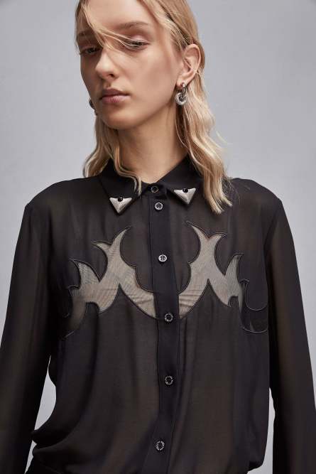 Cowgirl embroidery shirt, Black, Patrizia Pepe
