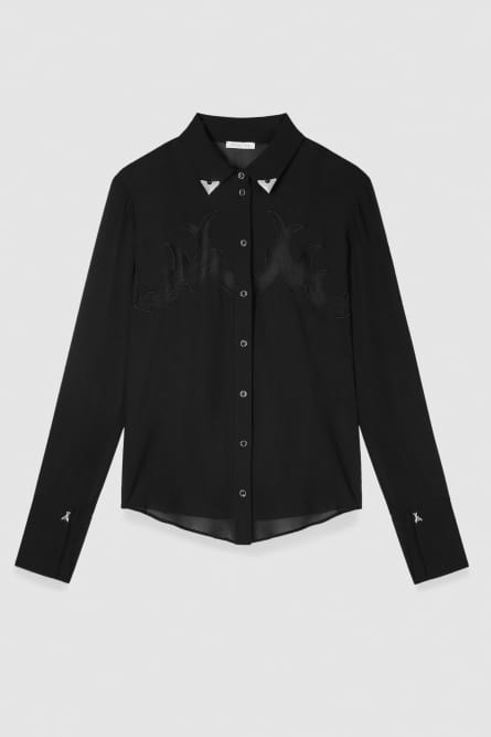 Cowgirl embroidery shirt, Black, Patrizia Pepe
