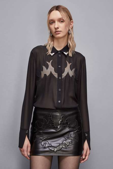 Cowgirl embroidery shirt, Black, Patrizia Pepe