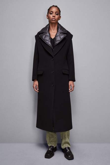 Long woolen cloth coat, Black, Patrizia Pepe