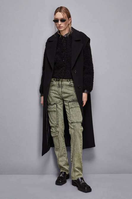 Long woolen cloth coat, Black, Patrizia Pepe