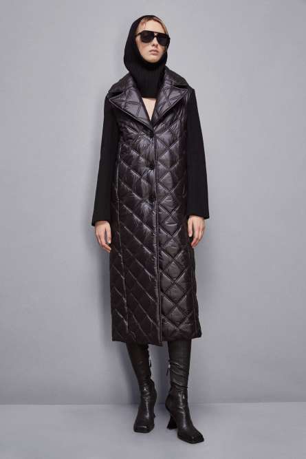 Long woolen cloth coat, Black, Patrizia Pepe
