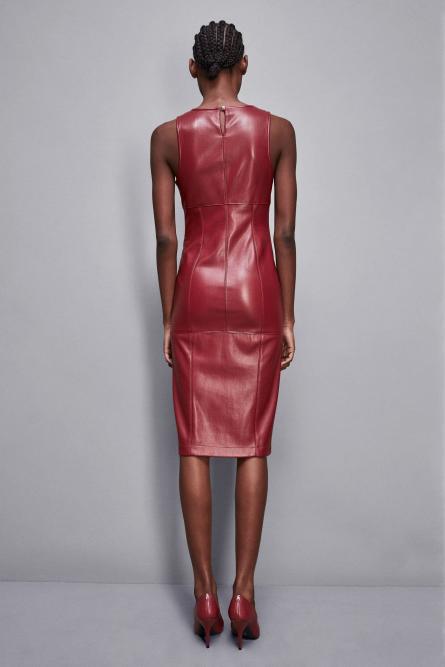 Midi dress with front slit, Red, Patrizia Pepe