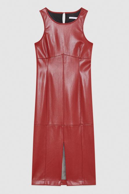 Midi dress with front slit, Red, Patrizia Pepe