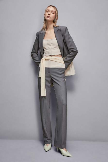 2-in-1 Color Block Kleid, Grau, Beige, Patrizia Pepe