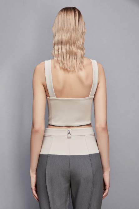 2-in-1 Color Block Kleid, Grau, Beige, Patrizia Pepe