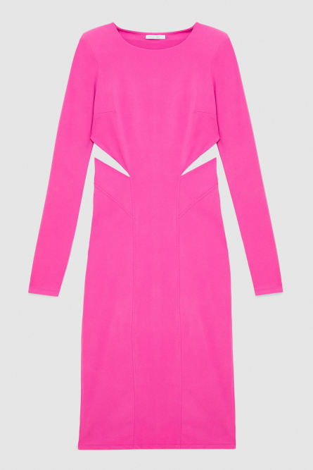Midi dress with slash, Pink, Patrizia Pepe