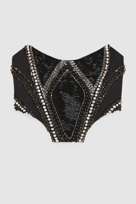 Top mit Schmuckdetail, Schwarz, Patrizia Pepe