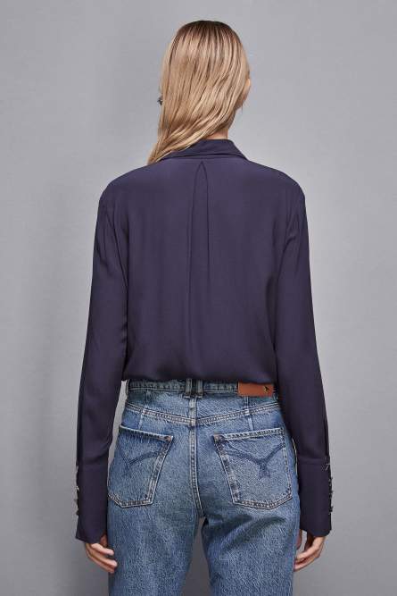 Essential Fly high cuffed shirt, Blue, Patrizia Pepe