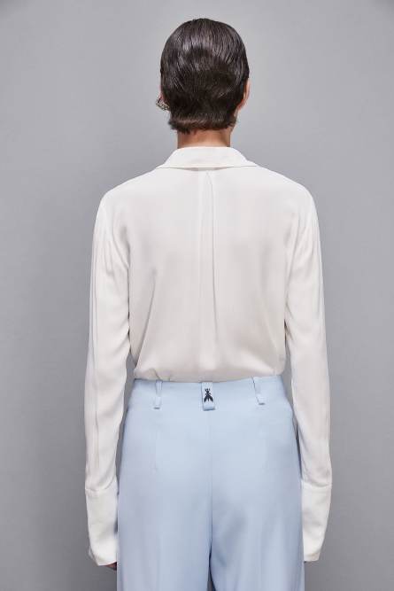 Essential Fly high cuffed shirt, White, Patrizia Pepe