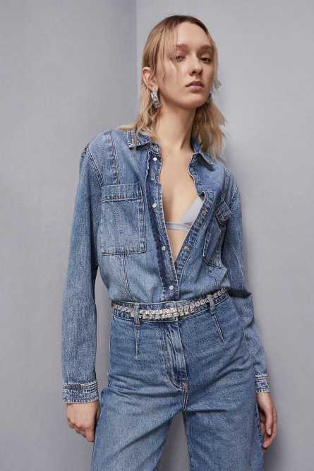 Denim shirt, Blue, Patrizia Pepe