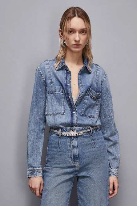 Denim shirt, Blue, Patrizia Pepe