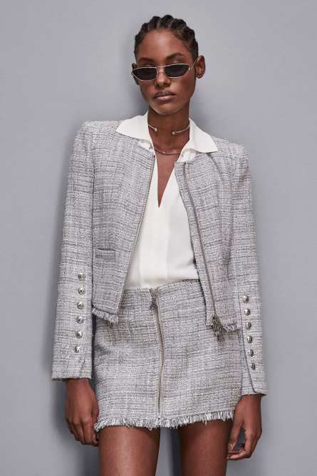 Essential sleeveless tunic with cufflinks, White, Patrizia Pepe