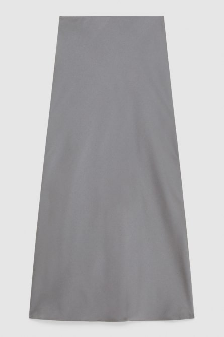 Shiny satin midi skirt, Grey, Patrizia Pepe