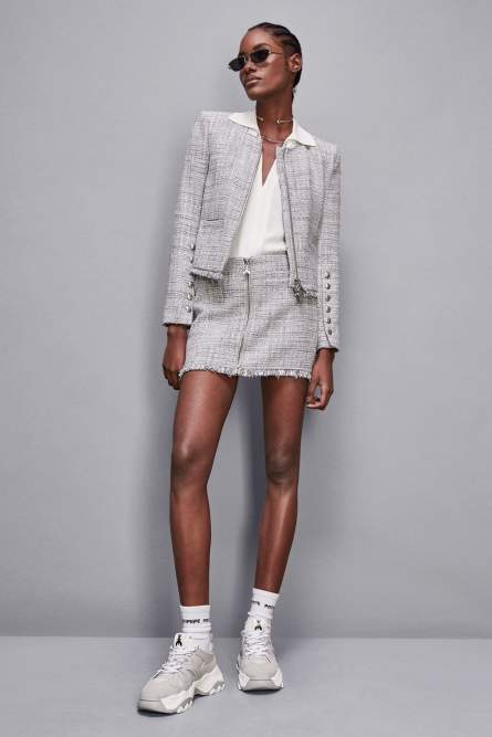 Miniskirt with zipper, Grey, Patrizia Pepe