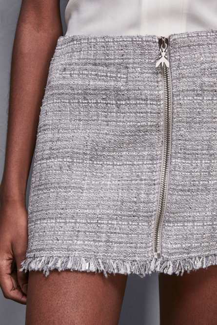 Miniskirt with zipper, Grey, Patrizia Pepe