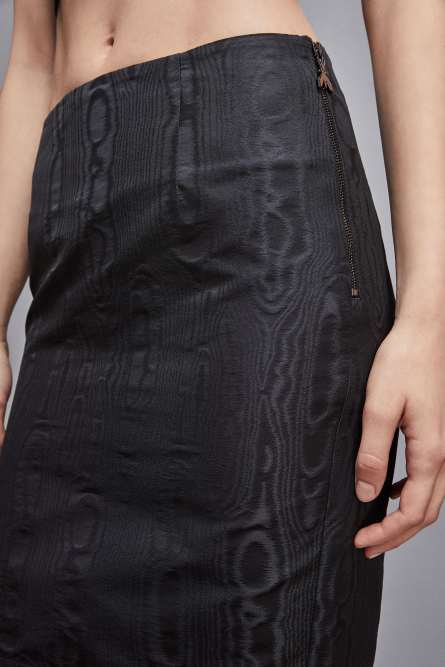 Midi skirt with slit, Black, Patrizia Pepe