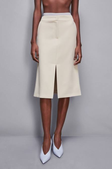 Flared midi skirt, Beige, Patrizia Pepe