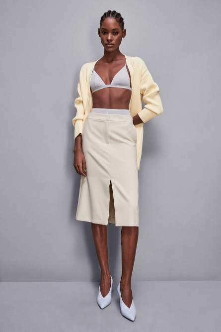 Flared midi skirt, Beige, Patrizia Pepe