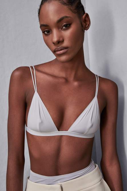 Microfiber triangle bra, Grey, Patrizia Pepe