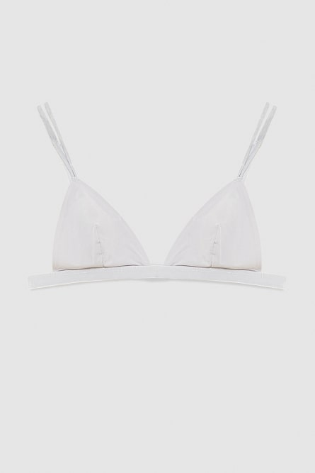 Microfiber triangle bra, Grey, Patrizia Pepe