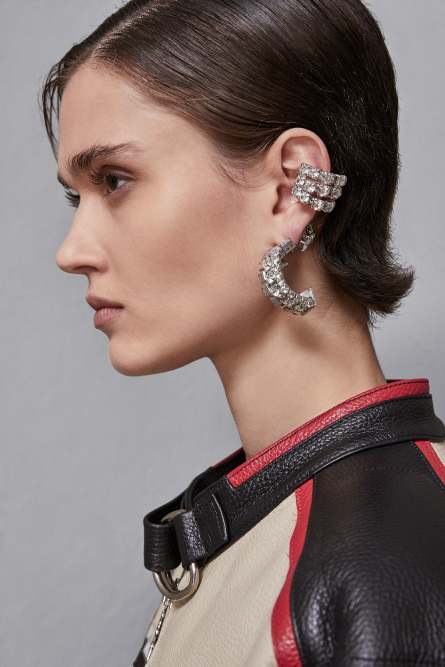 Diamond cut ear cuff, Silver, Patrizia Pepe