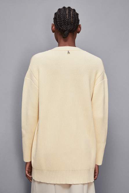 Oversized cardigan, Beige, Patrizia Pepe