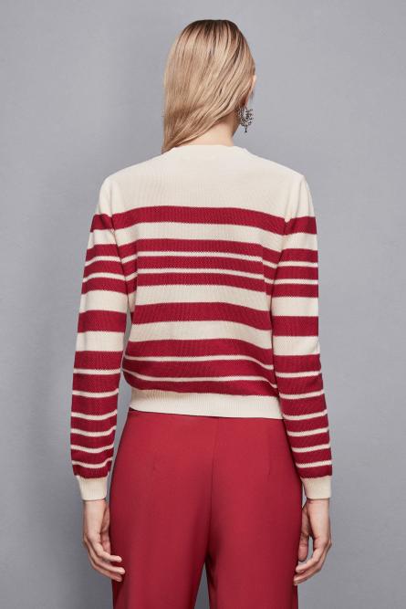Sweater with buttons detail, Beige, Patrizia Pepe