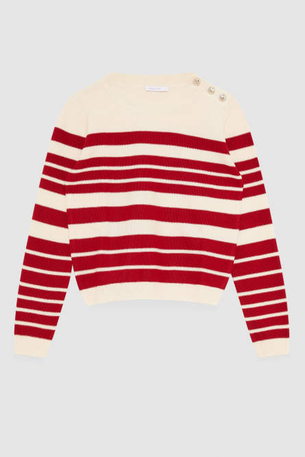 Sweater with buttons detail, Beige, Patrizia Pepe