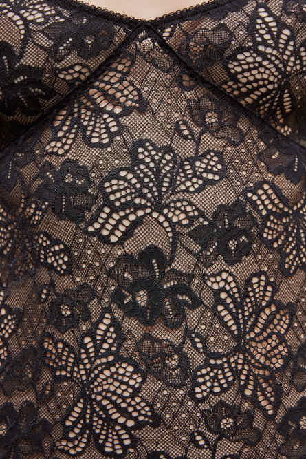 Lace top, Black, Patrizia Pepe