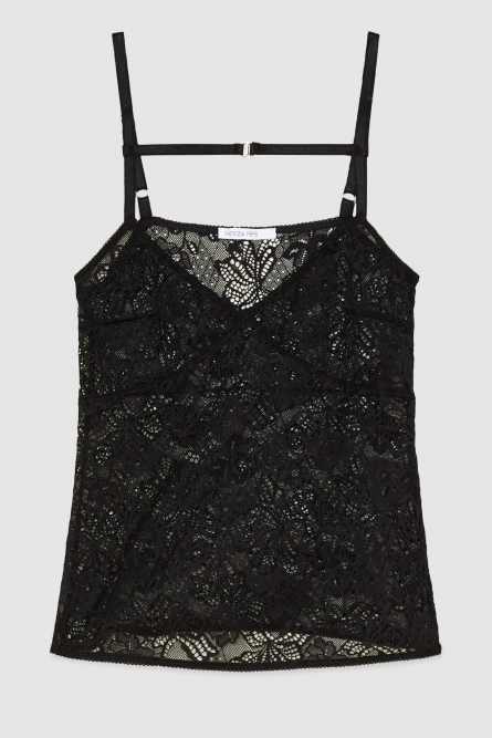 Lace top, Black, Patrizia Pepe