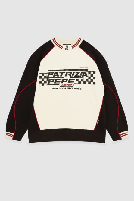 Racing sweatshirt, Beige, Patrizia Pepe