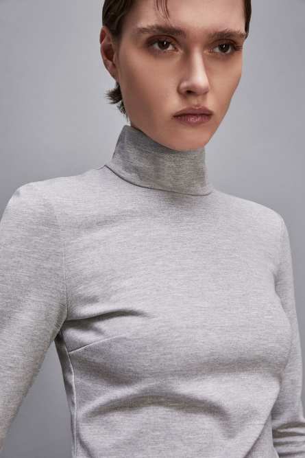 Turtleneck, Grey, Patrizia Pepe