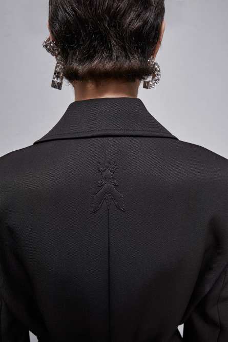 Single-breasted coat with belt, Black, Patrizia Pepe