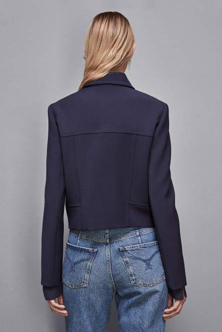 Veste courte zippée « Essential », Bleu, Patrizia Pepe