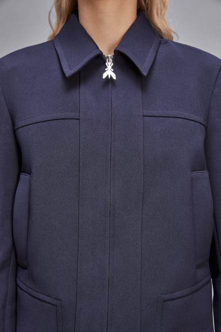 Veste courte zippée « Essential », Bleu, Patrizia Pepe