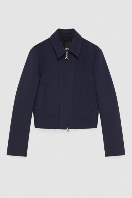 Veste courte zippée « Essential », Bleu, Patrizia Pepe