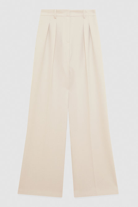 Weite Hose mit Bundfalten, Beige, Patrizia Pepe