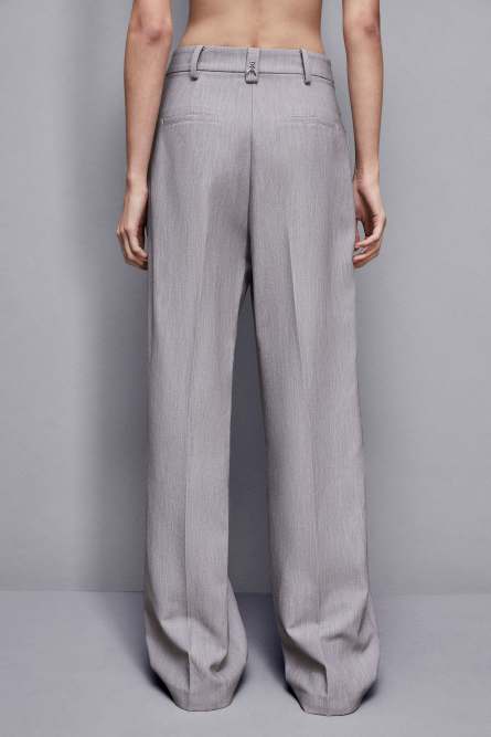 Wide pants with pleats, Grey, Patrizia Pepe