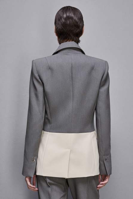 Damen-Blazer Color Block, Grau, Beige, Patrizia Pepe