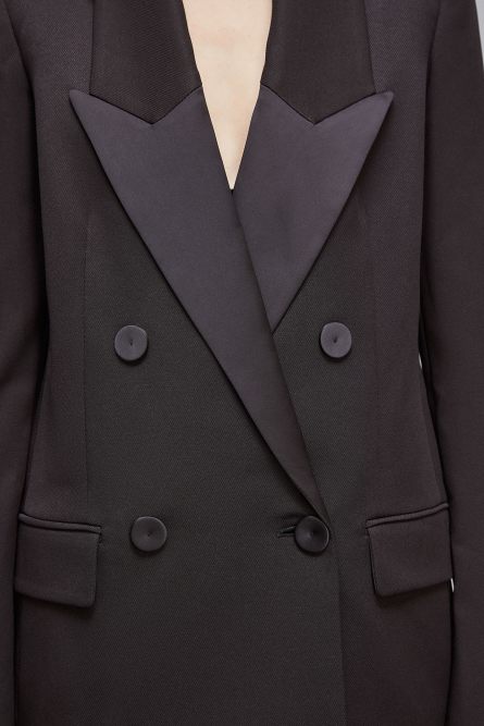 Double-breasted smoking jacket, Black, Patrizia Pepe