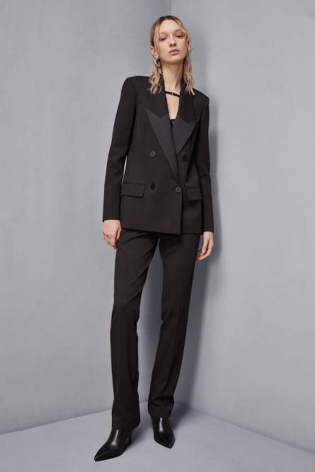 Double-breasted smoking jacket, Black, Patrizia Pepe