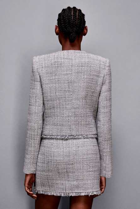 Jacket with zipper and buttons detail, Grey, Patrizia Pepe