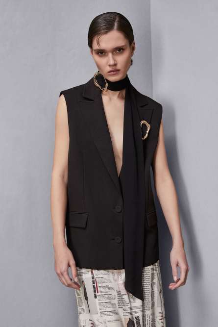 Two-button vest, Black, Patrizia Pepe