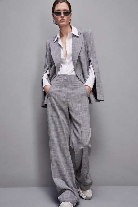 Essential double-breasted jacket, Grey, Patrizia Pepe