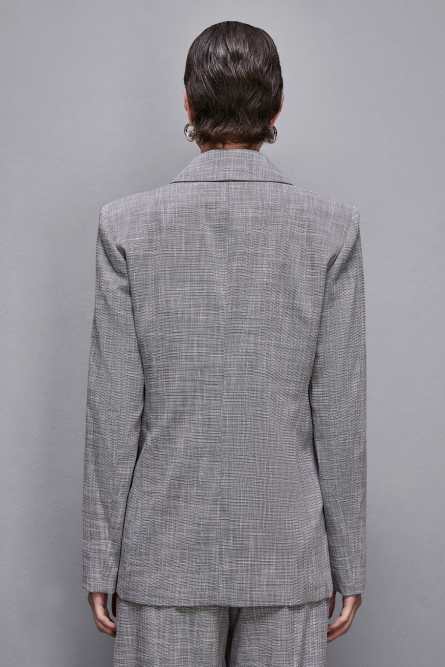 Essential double-breasted jacket, Grey, Patrizia Pepe