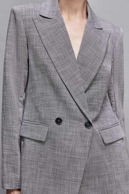 Essential double-breasted jacket, Grey, Patrizia Pepe