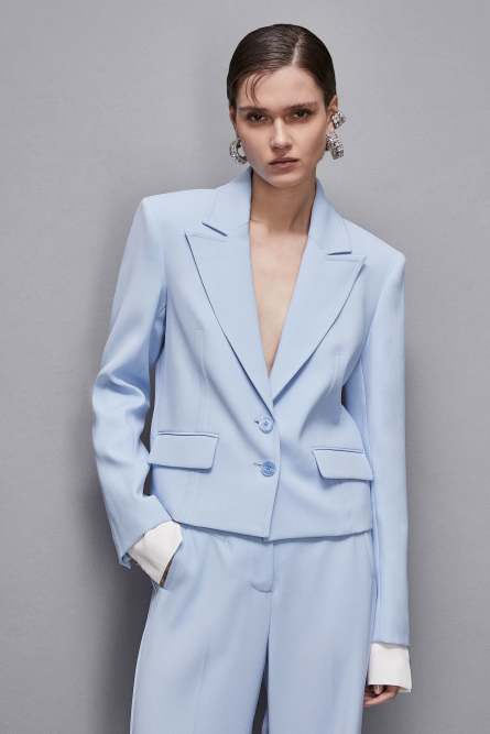Essential two-button jacket, Light Blue, Patrizia Pepe