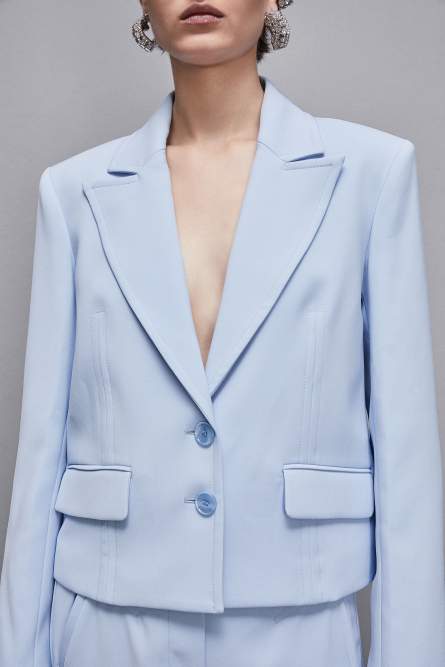 Essential two-button jacket, Light Blue, Patrizia Pepe